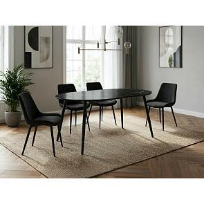 Стол СТЕНЛИ черный мрамор 1000/1400х750х1000