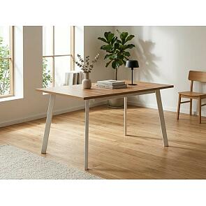 Стол Колон Лофт 120(160)х75х75 дуб вотан/белый матовый