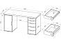 Ингар 2/5/ДВ стол письменный 140x75x55, белый