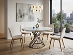Стол стеклянный Twist white / chrome