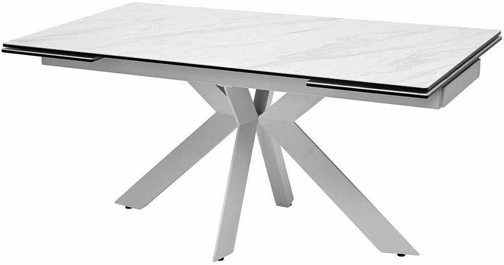 

Стол BELLUNO 160 MARBLES KL-99 Белый мрамор матовый, итальянская керамика/ белый каркас