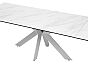 Стол BELLUNO 160 MARBLES KL-99 Белый мрамор матовый, итальянская керамика/ белый каркас, ®DISAUR