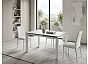 Стол CORNER 120 HIGH GLOSS STATUARIO керамика/ белый каркас