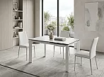 Стол CORNER 120 HIGH GLOSS STATUARIO керамика/ белый каркас Стекло