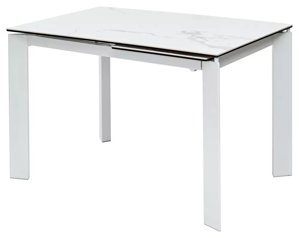 Стол CORNER 120 HIGH GLOSS STATUARIO керамика/ белый каркас стол вега d100 дуб шерман серый каркас