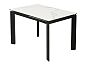 Стол CORNER 120 MATTE STATUARIO Белый мрамор матовый керамика, стекло/ черный каркас