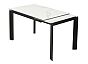 Стол CORNER 120 MATTE STATUARIO Белый мрамор матовый керамика, стекло/ черный каркас