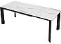 Стол CREMONA 140 HIGH GLOSS STATUARIO Белый мрамор глянцевый, керамика/ черный