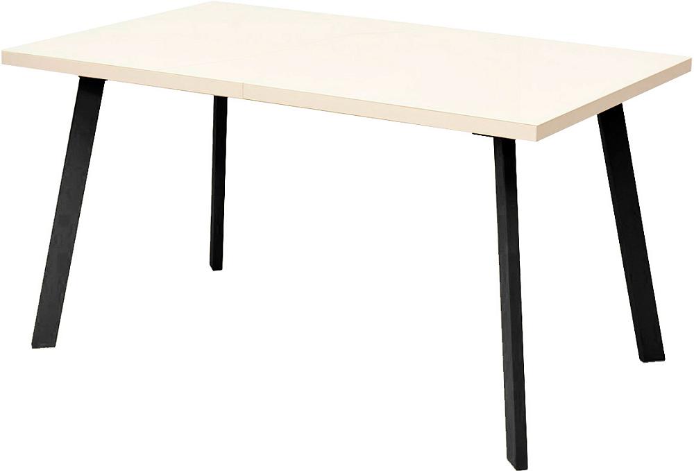 Стол ФИН 120 Кремовый, стекло/ Черный каркас стол вега d100 дуб шерман серый каркас