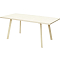 Стол ФИН 140 Кремовый, стекло/ Кремовый каркас