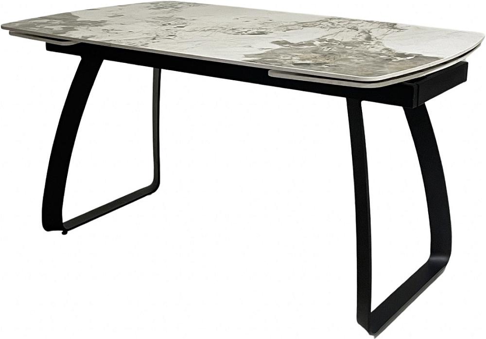 Стол LUGO 140 GLOSS LUXURY PANDORA SINTERED STONE/ BLACK стол ivar 180 marbles kl 188 контрастный мрамор итальянская керамика