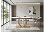 Стол MATERA 160 KL-136 Контрастный мрамор матовый, итальянская керамика/ каркас цвета шампань