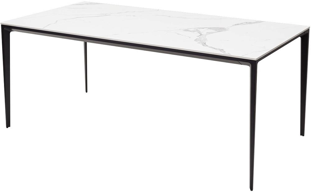 Стол NOTO 180 SINTERED STONE GLOSS STATUARIO WHITE/BLACK стол forio 160 matt white marble sintered stone black