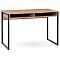 Стол письменный  Леон Лофт черный матовый / дуб вотан