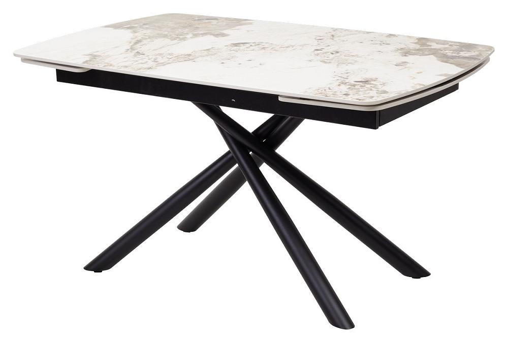 Стол RIVOLI 140 GLOSS LUXURY PANDORA SINTERED STONE/ BLACK стол forio 160 matt black marble sintered stone black
