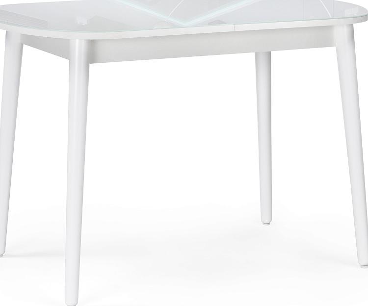 Стол стеклянный Клэйтон белый/белый стол tc раскладной стеклянный 110 170 х70х76 см