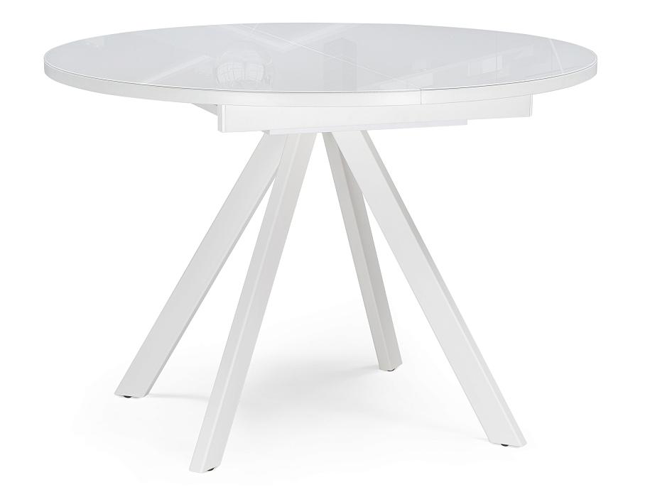 Стол стеклянный Трейси 100(140)х75 белый стол обеденный стеклянный дерби