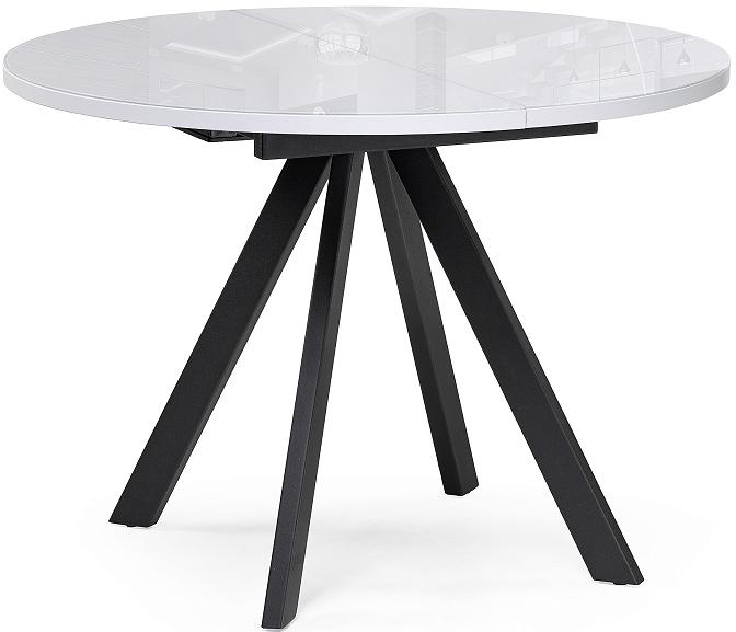 Стол стеклянный Трейси 100(140)х75 белый/черный стол обеденный стеклянный дерби