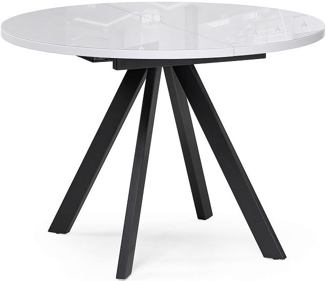 Стол стеклянный Трейси 110(150)х100х77 белый/черный стол обеденный стеклянный дерби