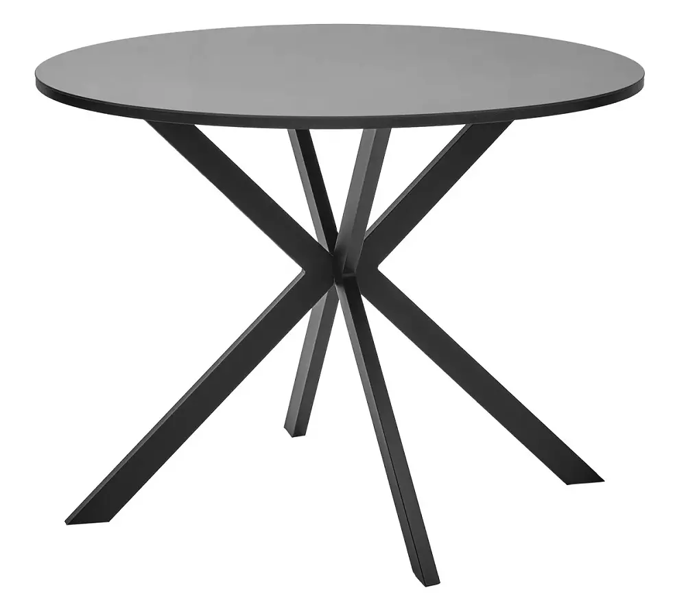 Стол ВЕГА D100 чёрный, стекло/ чёрный каркас журнальный столик вега белый мрамор стекло
