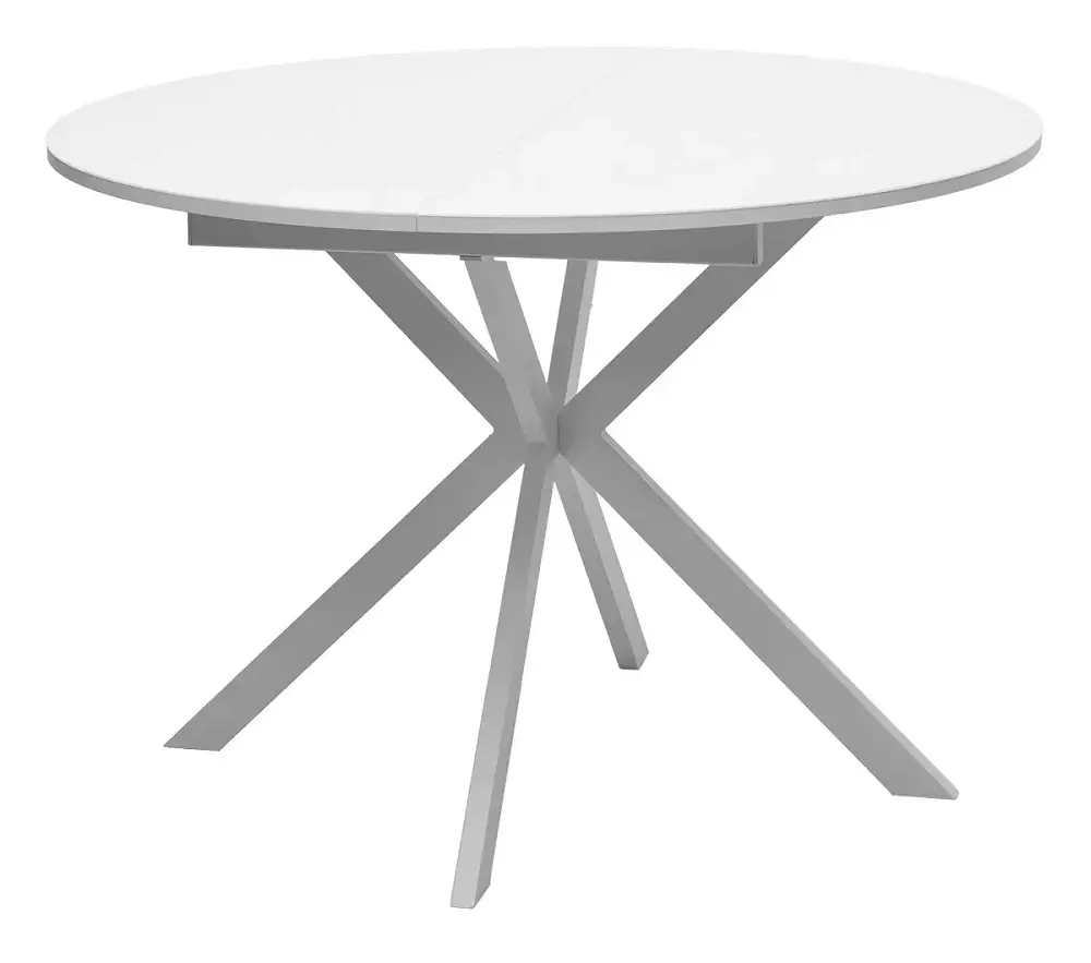 Стол ВЕГА D110 раскладной Белый, стекло/ белый каркас стол вега d110 раскладной дуб канзас каркас