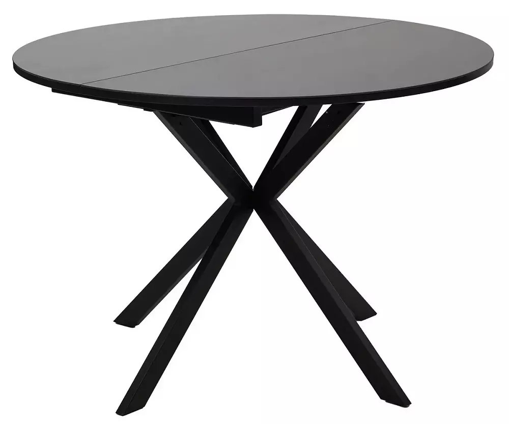 Стол ВЕГА D110 раскладной чёрный, стекло/ чёрный каркас стол вега d100 дуб шерман серый каркас