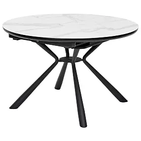 Стол VOLAND BIANCO TL-45 испанская керамика/ BLACK "белый мрамор" М-City