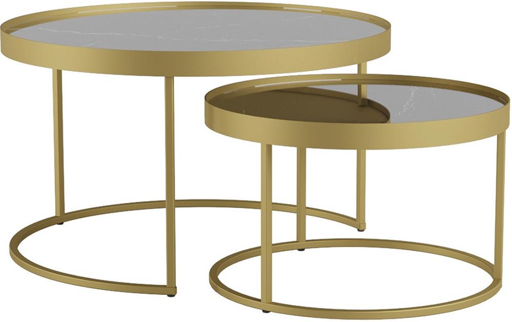 Комплект столов журнальных Джуан 550/750 неро/золото комплект из двух столов симпл симпл квадро дуб американский