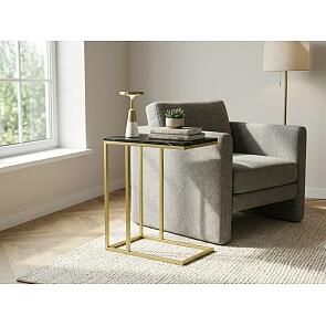 Стол придиванный "Агами" Голд (черный мрамор)