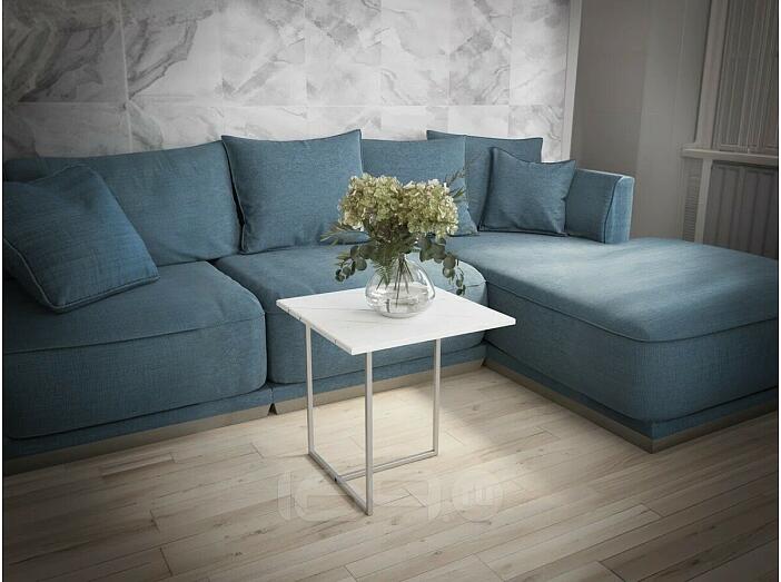 Стол журнальный "Бекко" (белый мрамор)