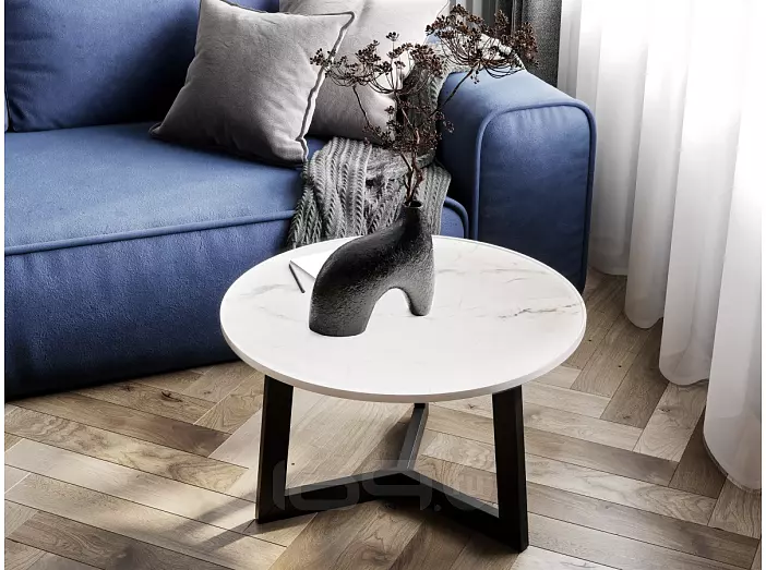 Стол журнальный "Брион" D680 Мрамор наполи софт