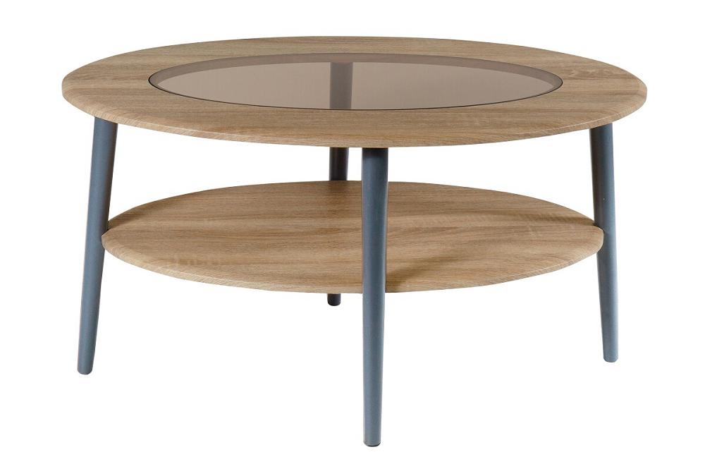 Стол журнальный Эль со стеклом СЖС-01 (дуб сонома) кухонный стол фантазия дуб сонома