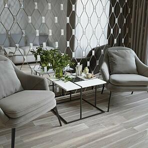 Стол журнальный "Калифорния" белый мрамор/черный мрамор