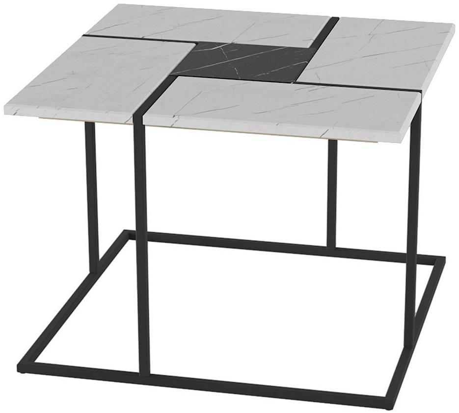 Стол журнальный Калифорния белый мрамор/черный мрамор столик журнальный art champ 100х50х50 см серебристый