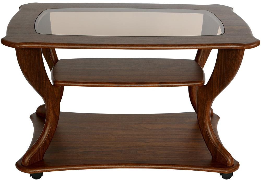 Стол журнальный Маэстро+ стекло СЖС-02 (орех) стол журнальный мебелик флорэ орех американский п0005626
