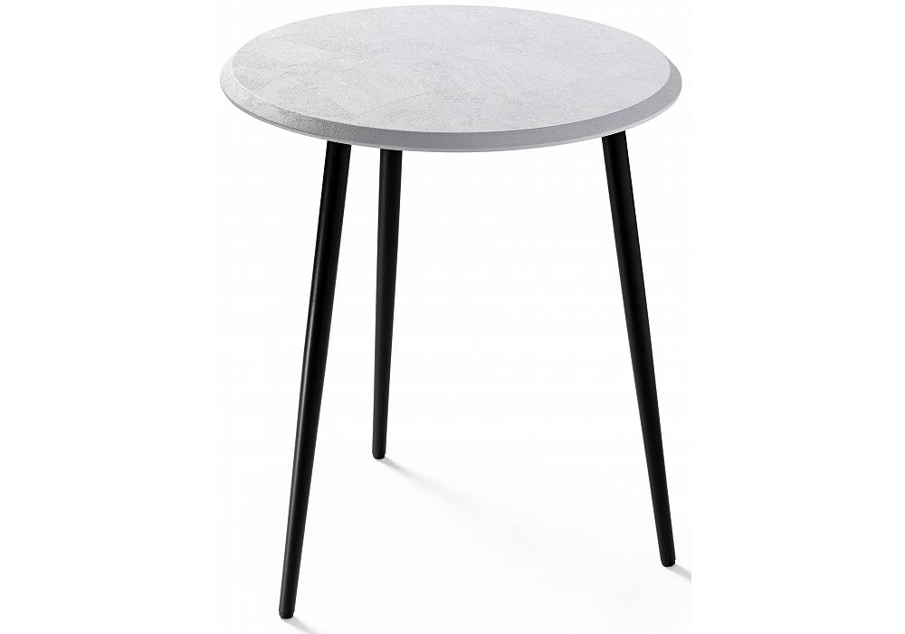 Журнальный стол Абелия бетон белый/черный матовый прикроватная тумбочка инстайл тб 23 бетон белый