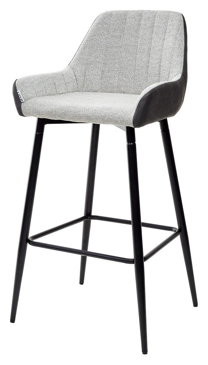 Барный стул PUNCH светло-серый меланж FC-01/ экокожа антрацит RU-08 Браво UDC8131FC01RU08, цвет чёрный - фото 1