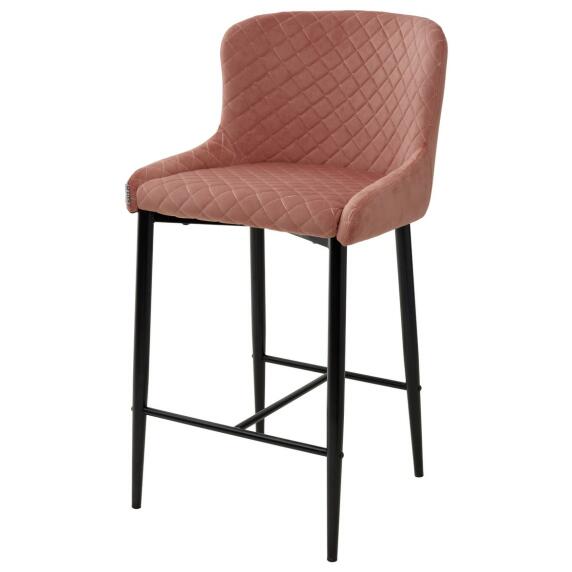 Полубарный стул ARTEMIS BLUVEL-52 PINK (H=65cm), велюр  