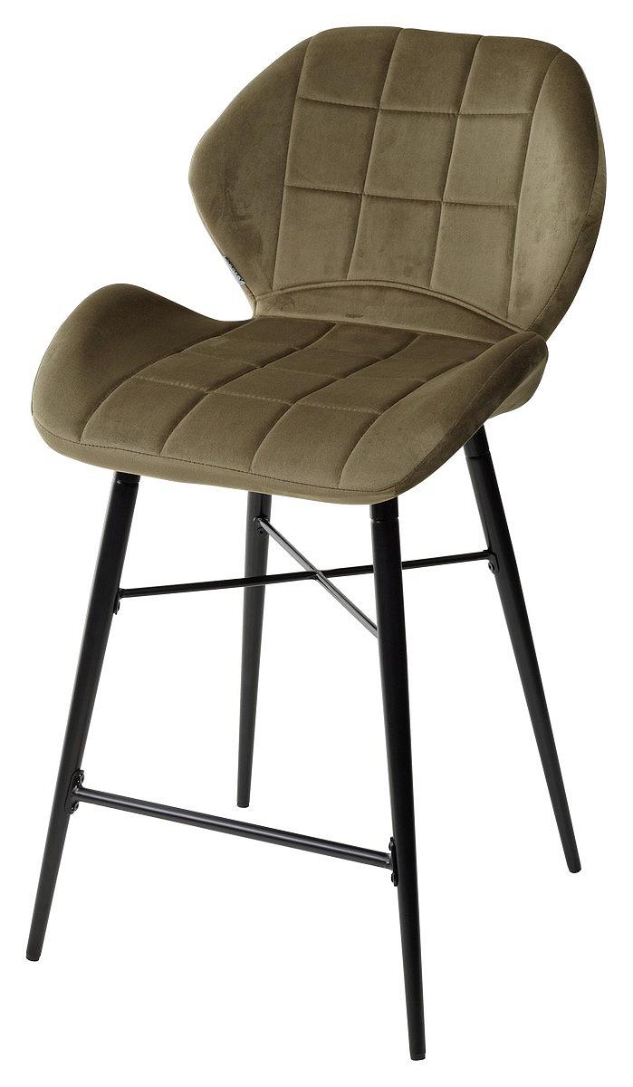 Полубарный стул MARCEL BLUVEL-77 ASH GREEN (H=65cm), велюр Браво UDC8238BLV77, цвет пепельный зеленый