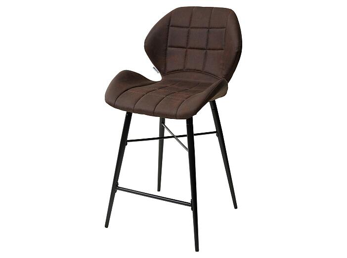 Полубарный стул MARCEL COWBOY-#800 темно-коричневый (H=65cm), ткань микрофибра  