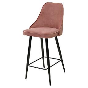 Полубарный стул NEPAL-PB РОЗОВЫЙ #15, велюр/ черный каркас (H=68cm)  