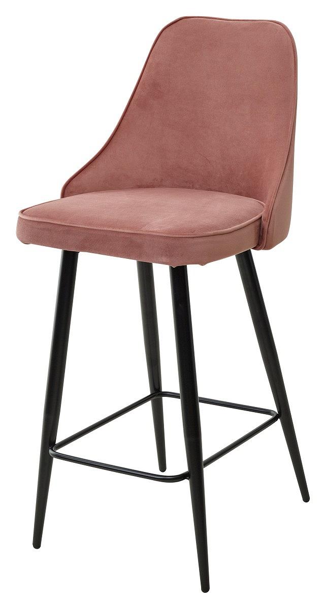 Полубарный стул NEPAL-PB РОЗОВЫЙ #15, велюр/ черный каркас (H=68cm) полубарный стул nepal pb розовый 15 велюр каркас h 68cm