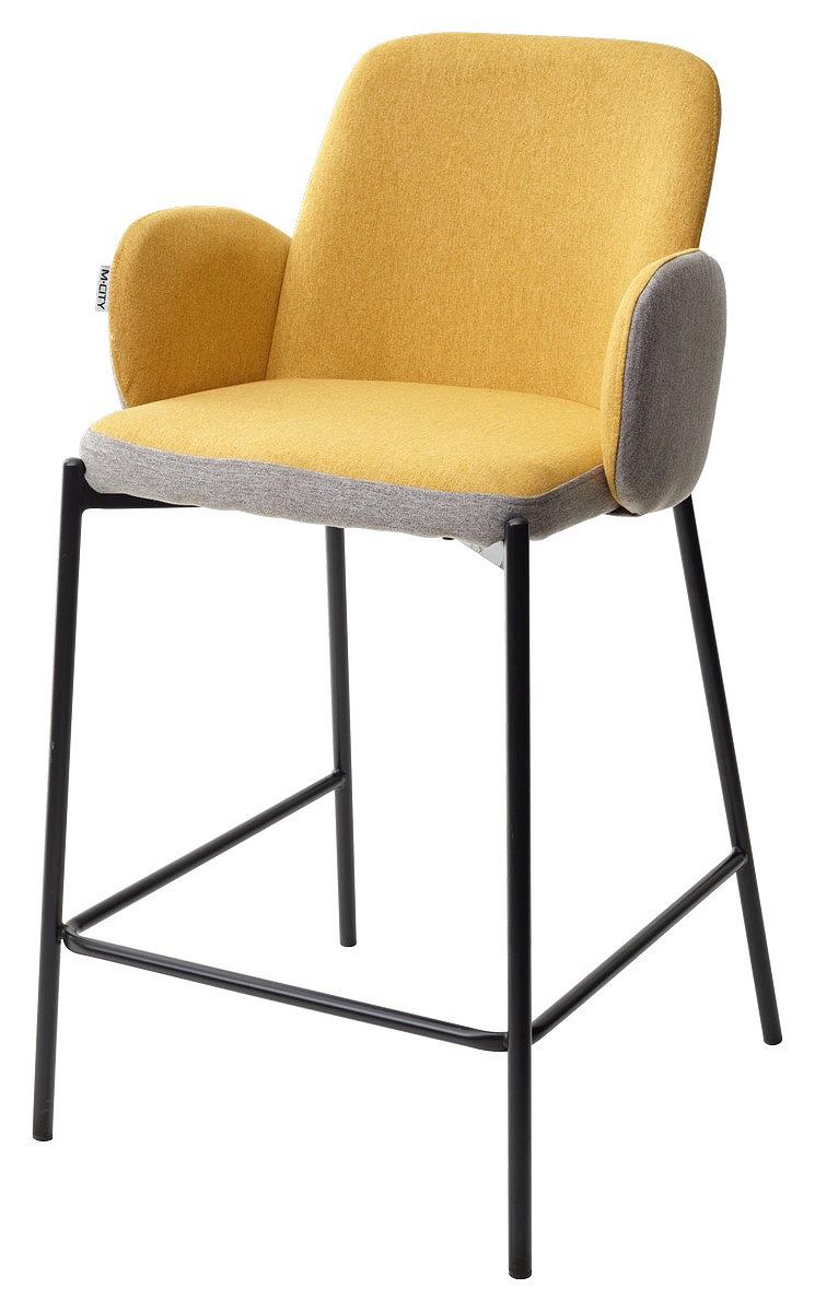 Полубарный стул NYX (H=65cm) VF106 желтый / VF120 серый полубарный стул marcel cowboy 800 темно коричневый h 65cm ткань микрофибра