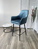 Полубарный стул Роден Blitz 19 Пепельно-синий, велюр (H=65cm)