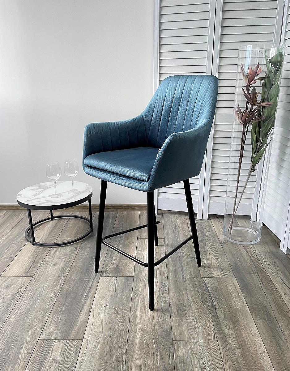 Полубарный стул Роден Blitz 19 Пепельно-синий, велюр (H=65cm), M-City Браво 480M04347, цвет пепельный синий