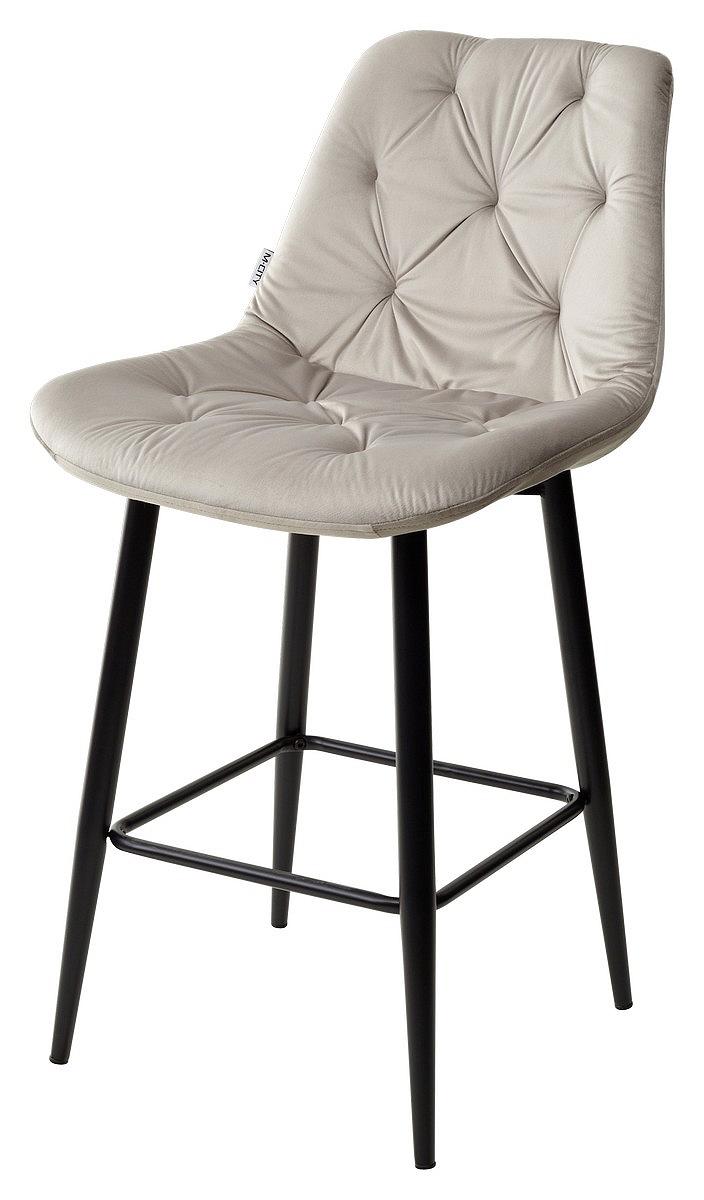 Полубарный стул YAM G062-37 светло-серый, велюр (H=65cm) полубарный стул artemis bluvel 52 pink h 65cm велюр