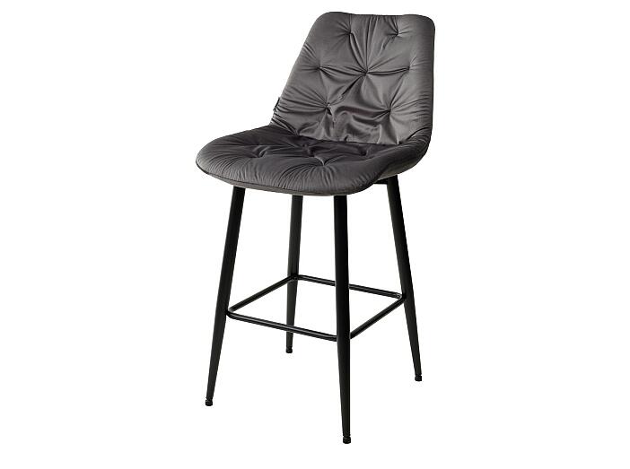 Полубарный стул YAM G062-40 серый, велюр (H=65cm)  