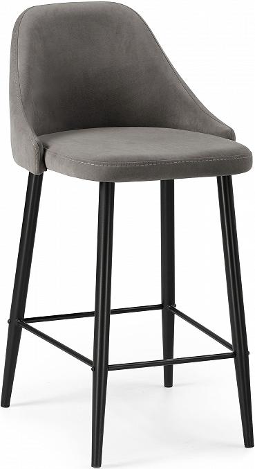 Барный стул  Джама темно-серый / черный матовый плетеный стул из роупа диего темно серый