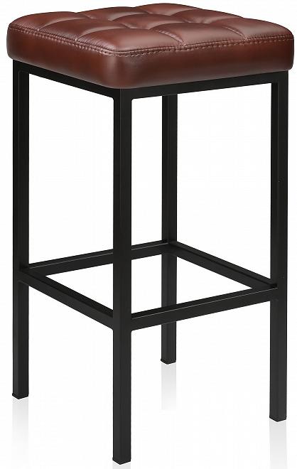 Барный стул  Лофт кожзам мустанг браун / черный матовый косая бейка кожзам 15 мм × 10 ± 1 м