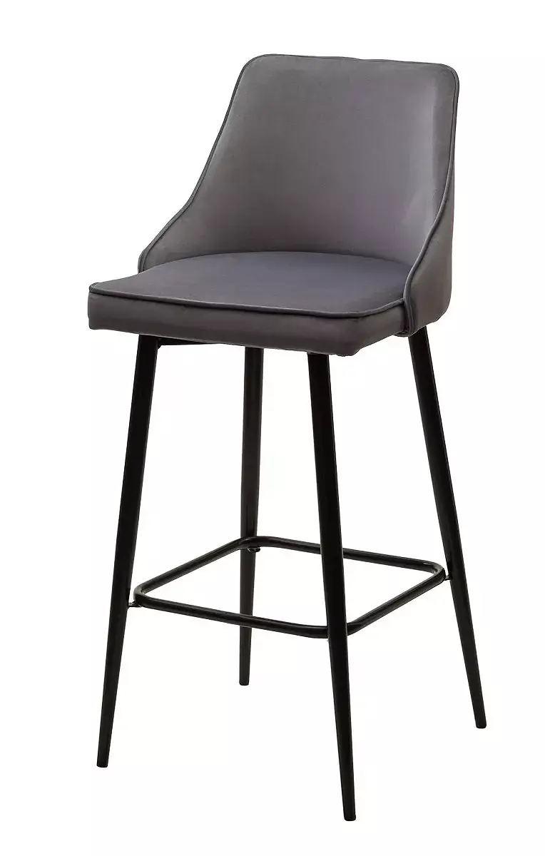 Барный стул ПАРКЕР 360 град. поворот. H-14 Серый, велюр/чёрный каркас стул paint b28 темно серый велюр чёрный каркас